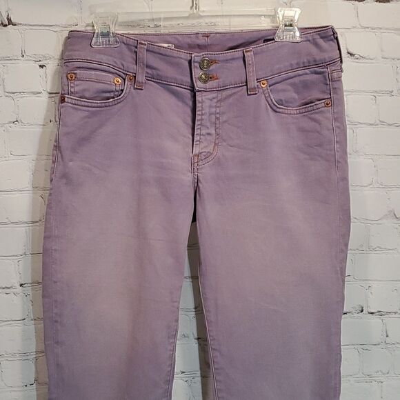 Red Engine vintage original denim purple viper fit capris - Picture 2 of 11
